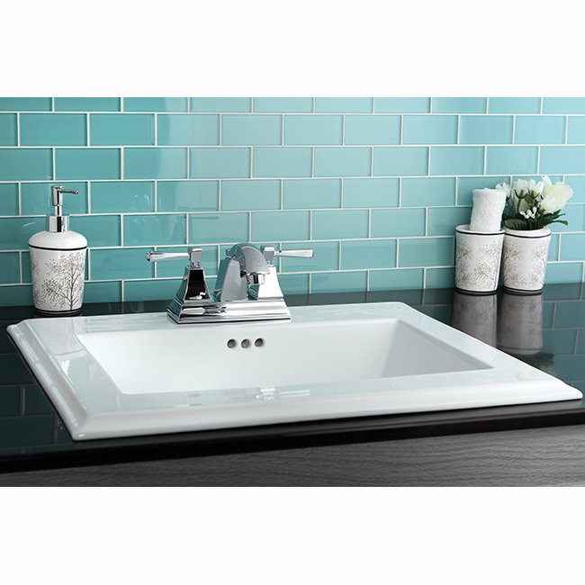 Kingston Brass Concord Ceramic Rectangular DropIn Bathroom Sink with Overflow Wayfair